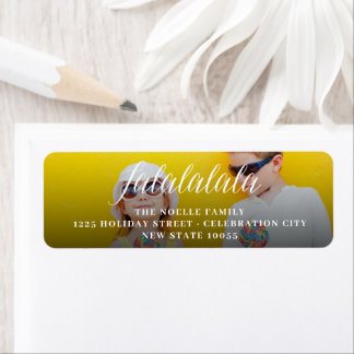 Etiqueta Falalalala Script Fun Holiday Photo Return Address