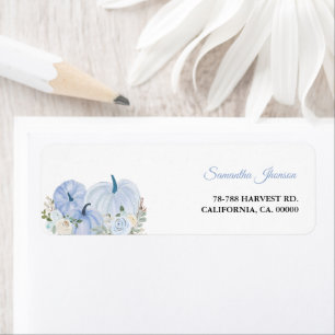 Etiqueta Fall Blue Pumpkin Boy Baby Shower