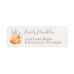 Etiqueta Fall Return address labels, Little Pumpkin Labels