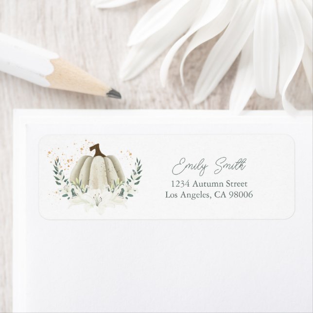 Etiqueta Fall Wedding Bridal Shower Return Address Labs (In situ)