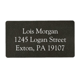 Etiqueta Falsa textura de cuero negra