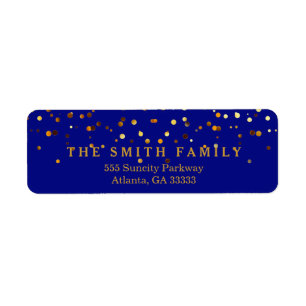 Etiqueta Falso confeti azul del Relieve metalizado del