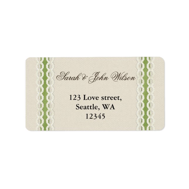 Etiqueta FalUX burlap y lace lime country (Frente)