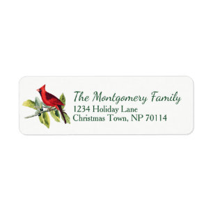 Etiqueta Familia Cardinal Red Watercolor