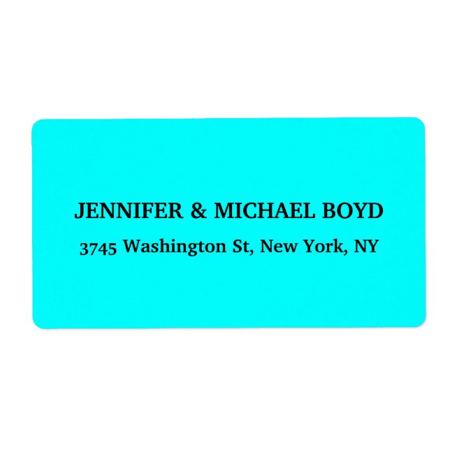 Etiqueta Familia Clásica Única de Estilo Retro Aqua Blue (Frente)