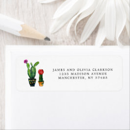 Etiqueta Familia de acuarela de Cacti