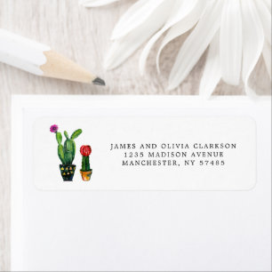 Etiqueta Familia de acuarela de Cacti