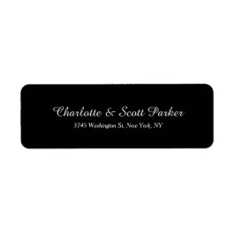 Etiqueta Familia de guiones de pincel creativo negro boda