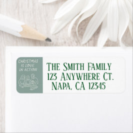 Etiqueta Familia de Navidades de tipografía de estilo Chalk