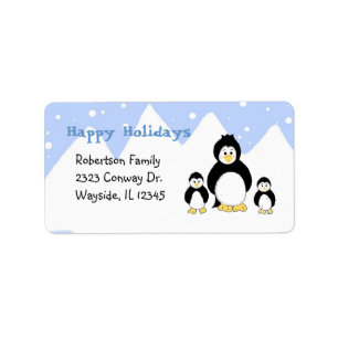 Etiqueta Familia de pingüinos iceberg