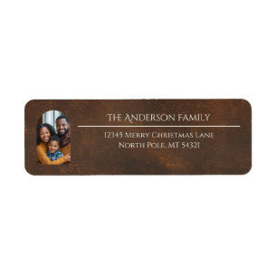 Etiqueta Familia Elegante Arco Foto Marrón Dirección de Ret