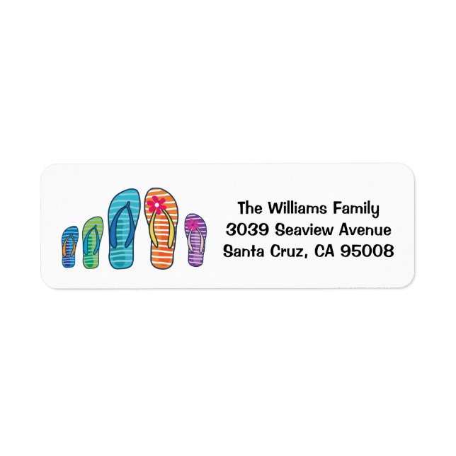 Etiqueta Familia Flip Flops Summer Beach (Frente)
