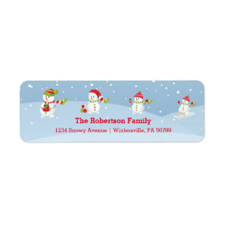 Etiqueta Familia Snowman | Vacaciones