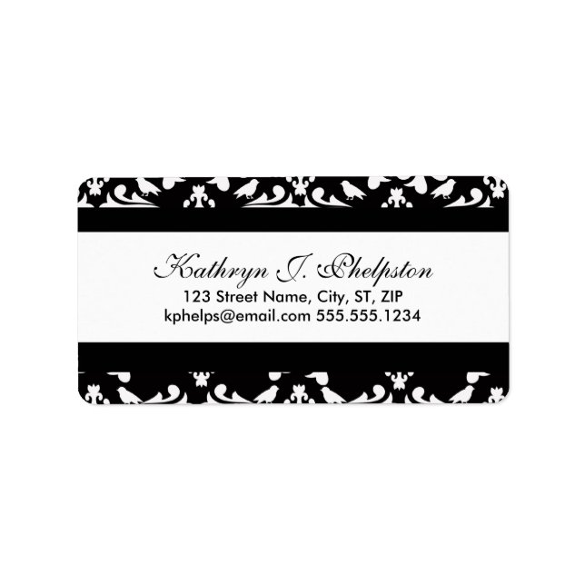 Etiqueta Fancy Birds Personalized Address (Frente)