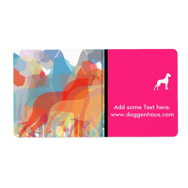 Etiqueta Fancy Great Danes (Frente)