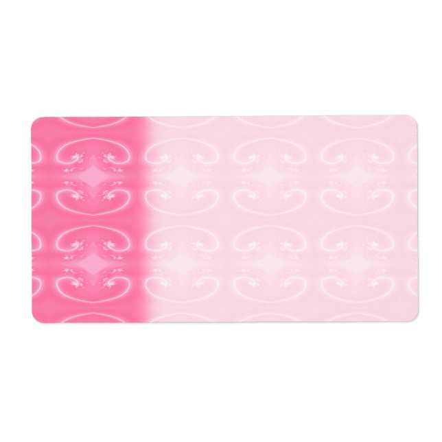 Etiqueta Fancy Swirl Pattern en rosa. (Frente)
