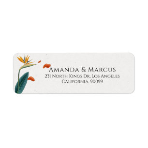 Etiqueta Fancy Tropical Flowers Boda
