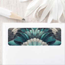 Etiqueta Fans de Art Nouveau Blue and Silver