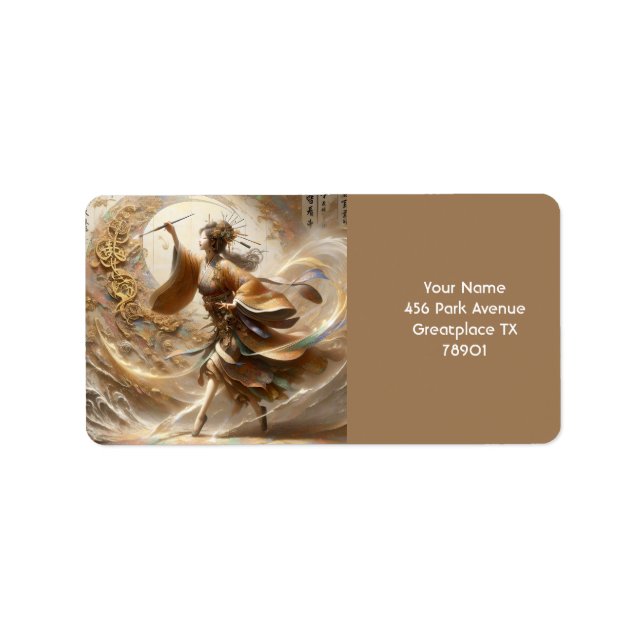 Etiqueta Fantasía adorable pintura Chica japonesa (Frente)