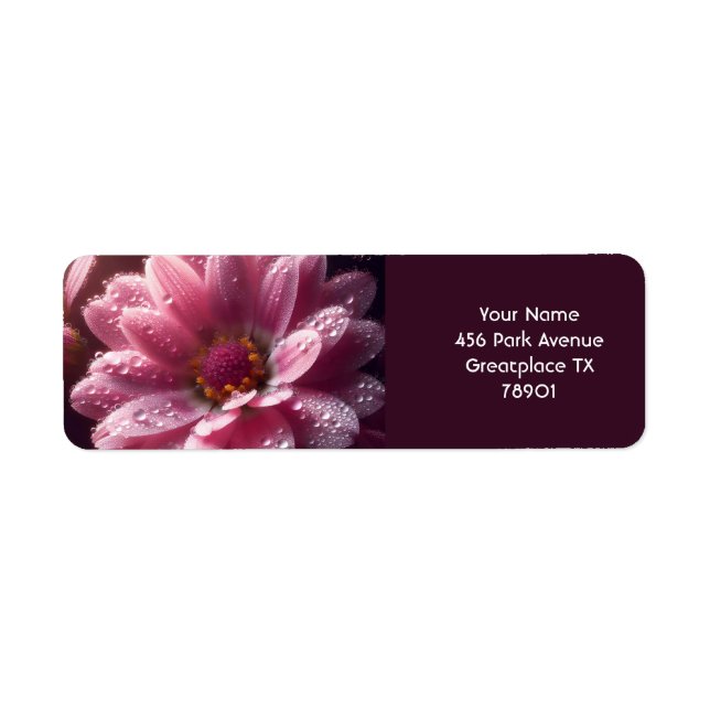 Etiqueta Fantasía Cubo Flor Rosa (Frente)