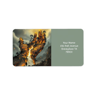 Etiqueta Fantasía Cuesta Lava de Fuego Mano