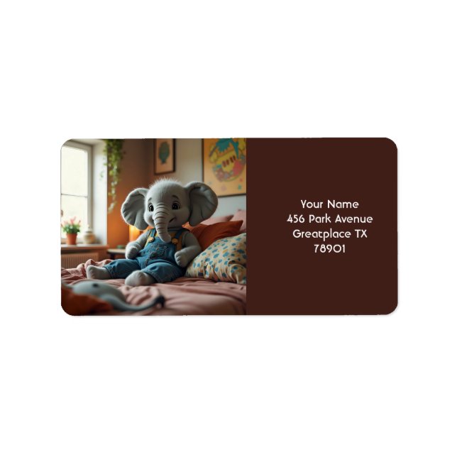 Etiqueta Fantasía Cute Baby Elephant Jeans (Frente)