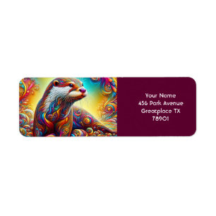 Etiqueta Fantasía Cute Colores Otter Danza