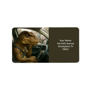 Etiqueta Fantasía Cute Dinosaurio Drin Car