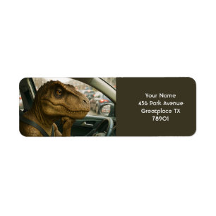Etiqueta Fantasía Cute Dinosaurio Drin Car