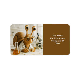 Etiqueta Fantasía Cute Famoso Científico Del Caracol