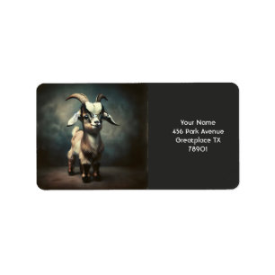 Etiqueta Fantasía Cute Gracioso Bebé Cabra