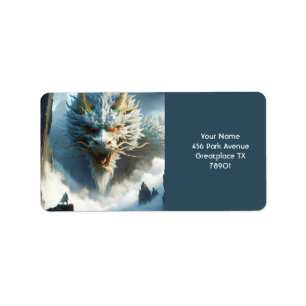 Etiqueta Fantasía cute gran dragón fuerte