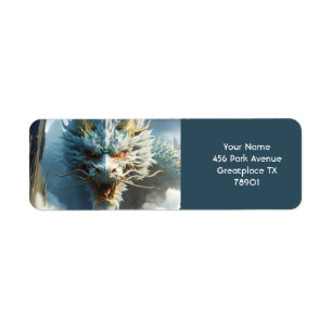 Etiqueta Fantasía cute gran dragón fuerte