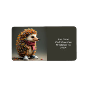 Etiqueta Fantasía Cute Hedgehog Agujas negras