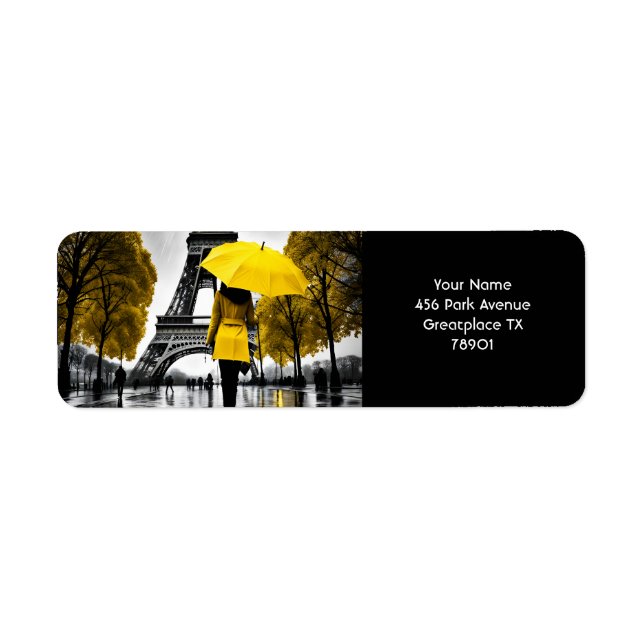 Etiqueta Fantasía Cute Vivienda Amarilla París (Frente)