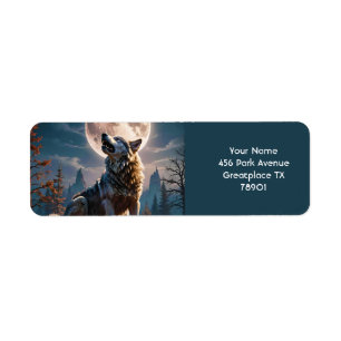 Etiqueta Fantasía De Lobo A La Luna