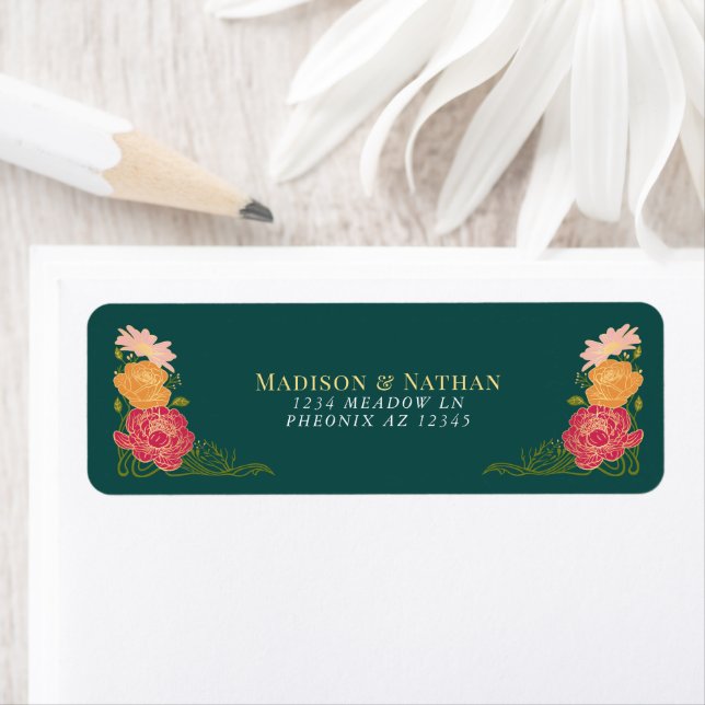 Etiqueta Fantasía Encantada Boda de Jardín Floral (In situ)