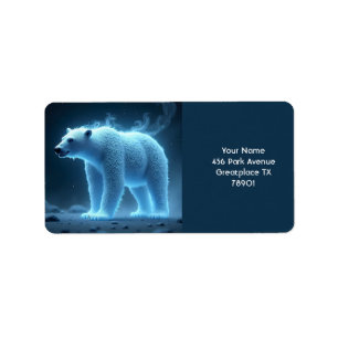Etiqueta Fantasía lindo oso polar fantasmal