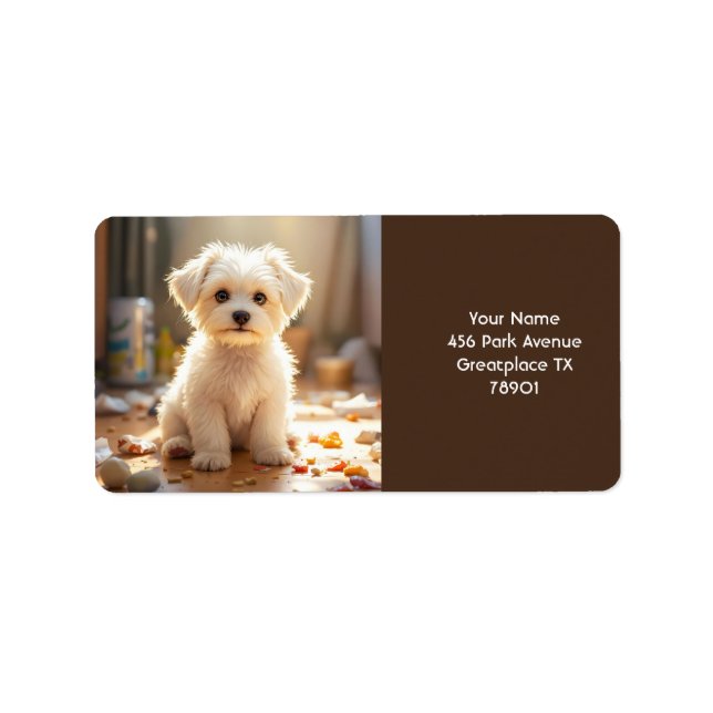 Etiqueta Fantasía maltesa feliz (Frente)