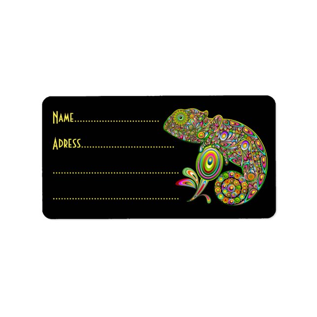 Etiqueta Fantasía psicodélica de Chameleon (Frente)