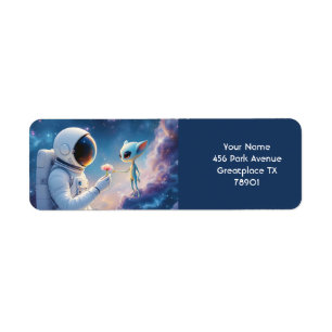 Etiqueta Fantasía suave astronauta flor espacial