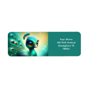 Etiqueta Fantasía suave nieve blanca Peacock