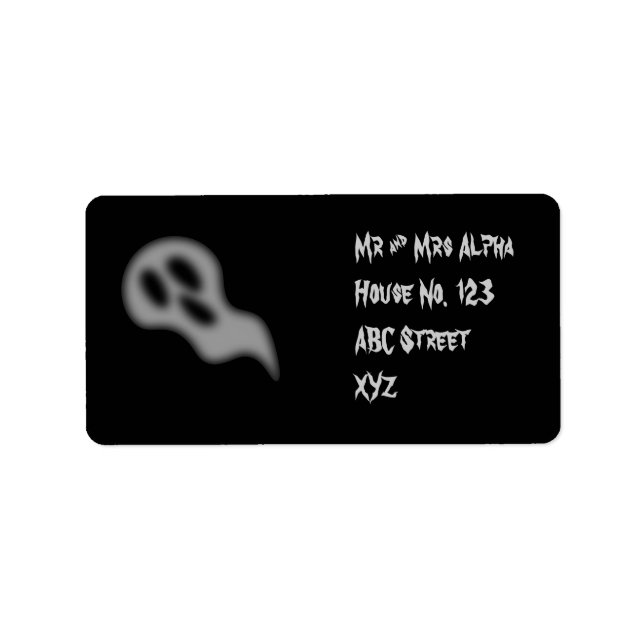 Etiqueta fantasma de Halloween (Frente)