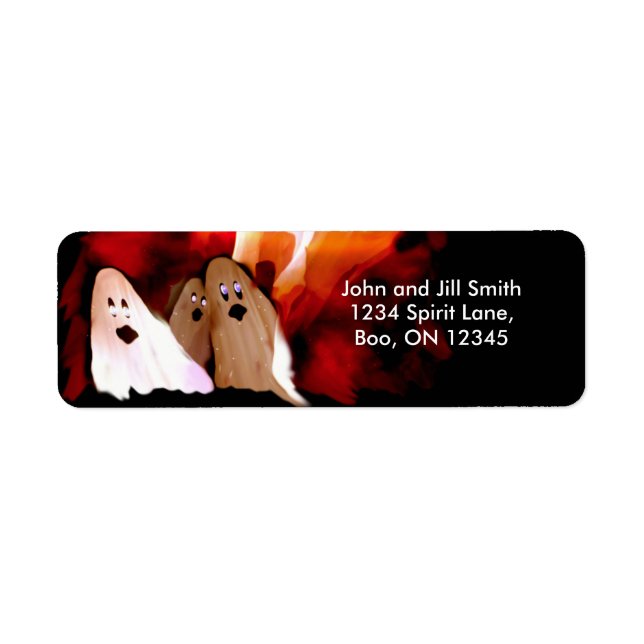 Etiqueta Fantasma de Halloween (Frente)
