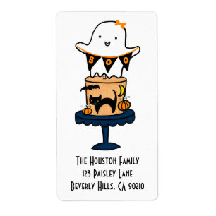 Etiqueta Fantasma en el pastel de Halloween