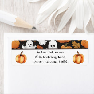 Etiqueta Fantasma Y Calabazas