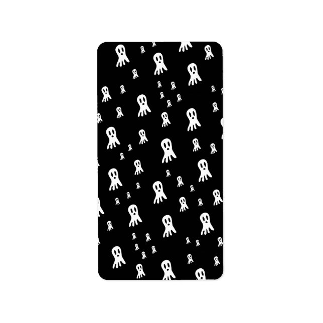 Etiqueta Fantasmas oscuros de Halloween (Frente)