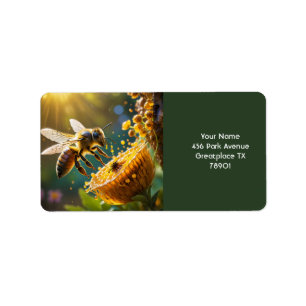 Etiqueta Fantasy Cute Abe Flowers Sun