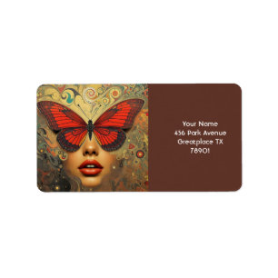 Etiqueta Fantasy Cute Abstrae Butterflies Ojos