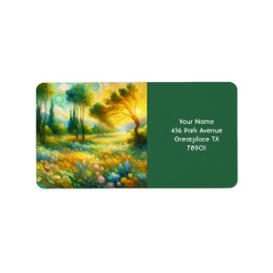 Etiqueta Fantasy Cute Angry Leaf Forest